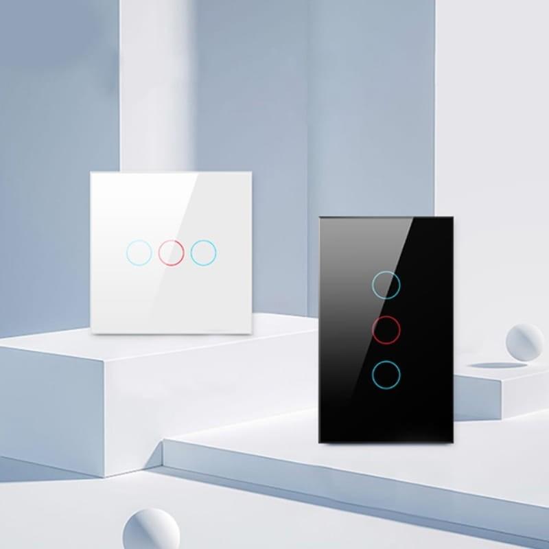 Avatto TS02-EU-B3 3 Botones WiFi Negro - Interruptor Táctil Inteligente - colores disponibles