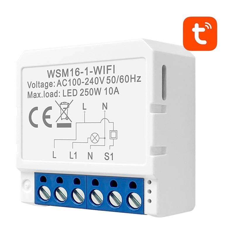 Avatto WSM16-W1 Blanc - Interrupteur intelligent WiFi - Vue à 45 degrés