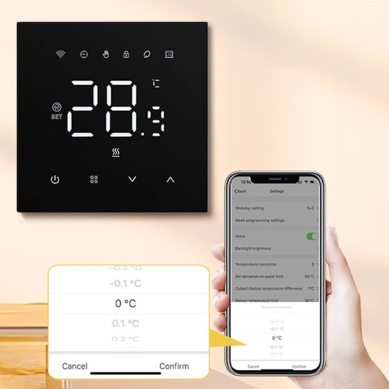 Avatto WT410-16A-B WiFi Preto - Termostato Inteligente - controlo através da APP