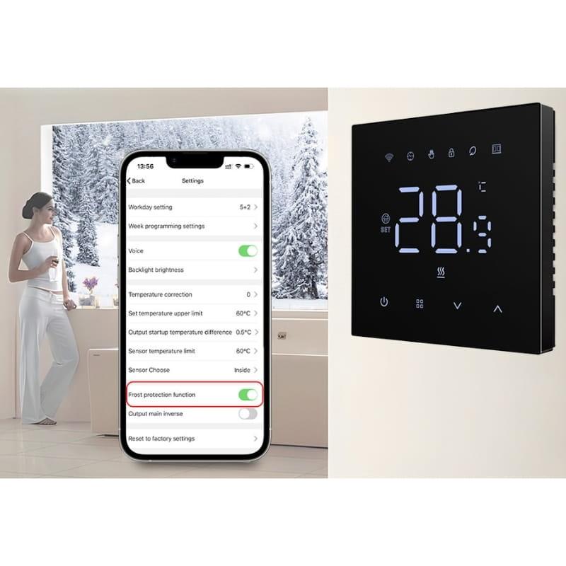 Avatto WT410-16A-B WiFi Preto - Termostato Inteligente - Conectividade WiFi
