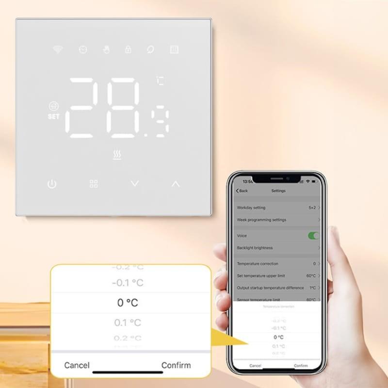Avatto WT410-BH-3A-W WiFi Blanc - Thermostat intelligent - réglage de la température