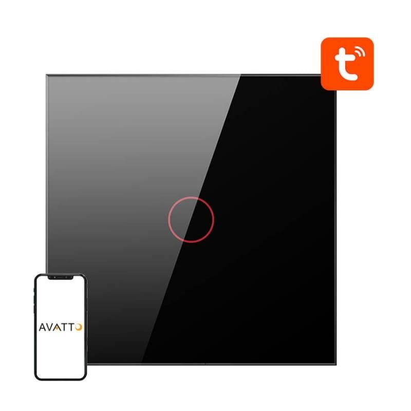 Avatto ZTS02-EU-B1 1 Botón ZigBee Negro - Interruptor Táctil Inteligente - aplicación compatible