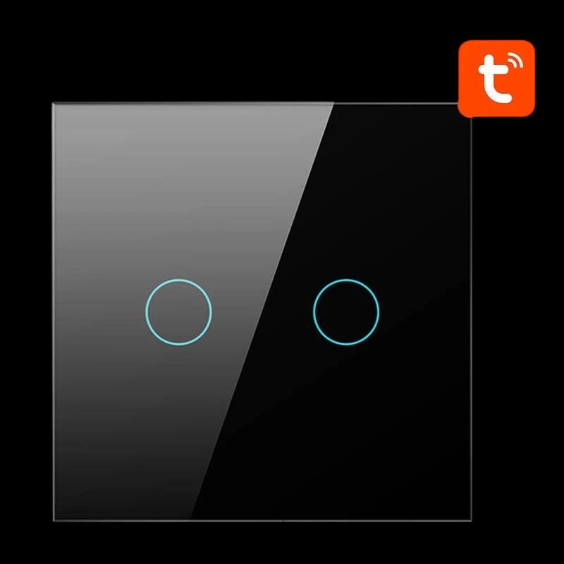 Avatto ZTS02-EU-B2 2 boutons ZigBee Noir - Interrupteur tactile intelligent