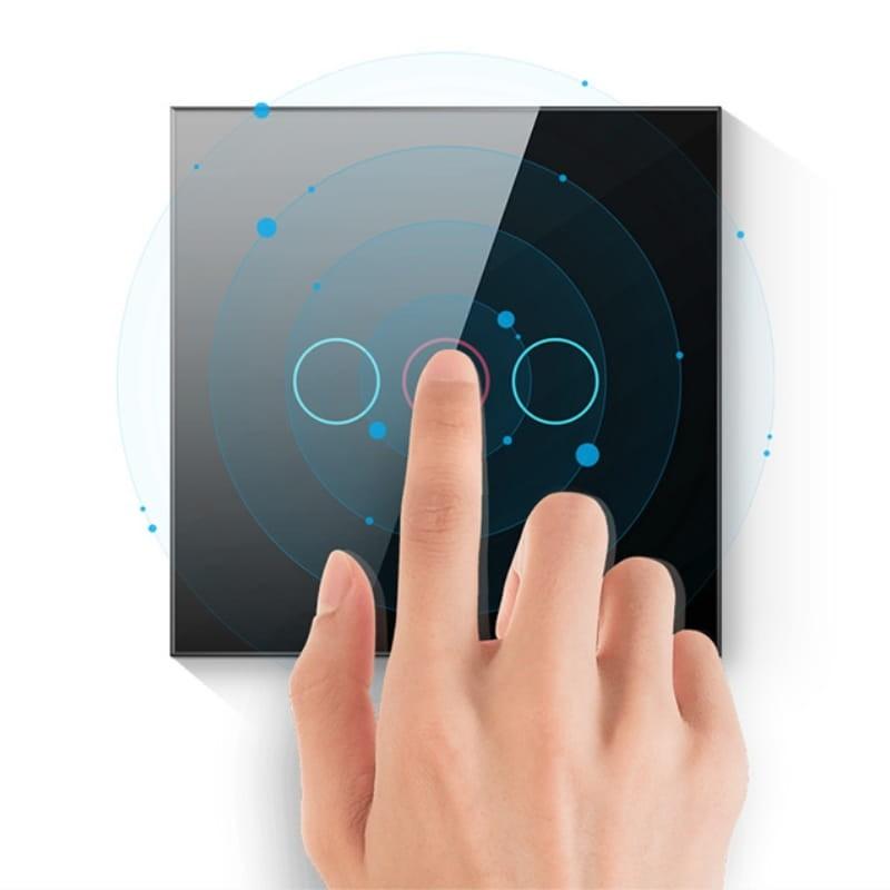 Avatto ZTS02-EU-B2 2 boutons ZigBee Noir - Interrupteur tactile intelligent - interrupteur à effleurement