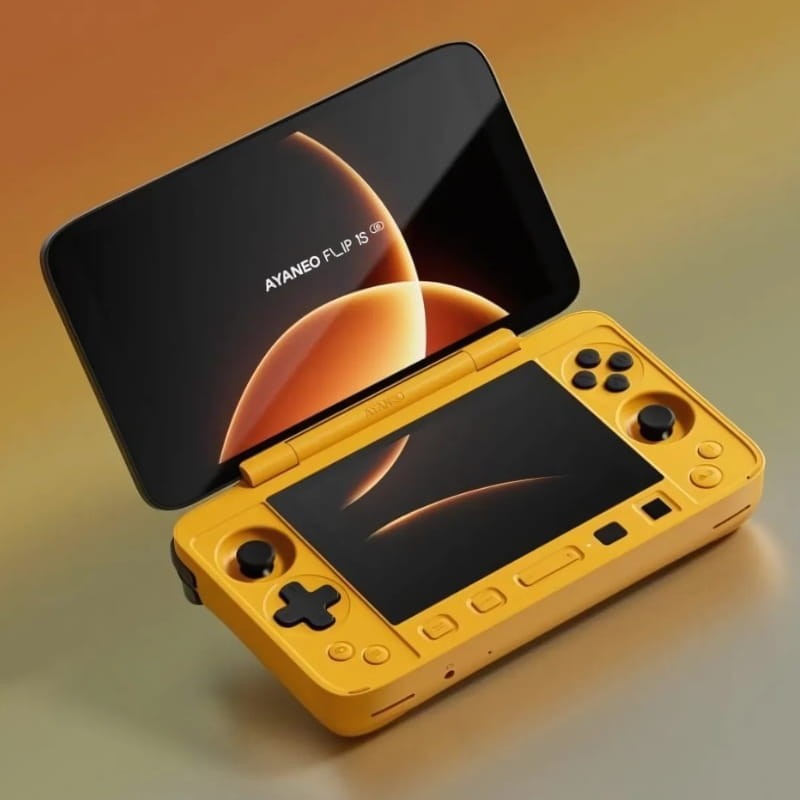 Ayaneo Flip 1S DS Ryzen 7 8840U 32Go/2To Jaune - vue à 45 degrés