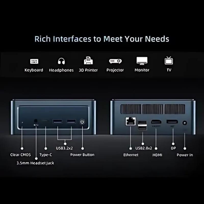 BMAX B9 Plus Intel i5 1250P - interface mini PC