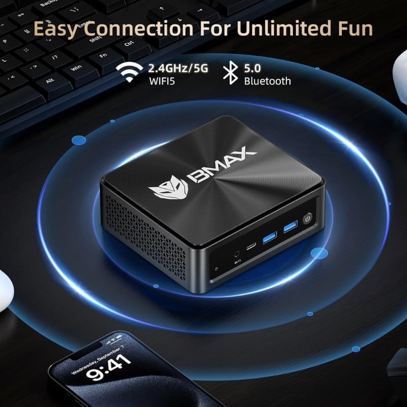 BMAX MaxMini B5 A Pro Noir - connectivité sans fil