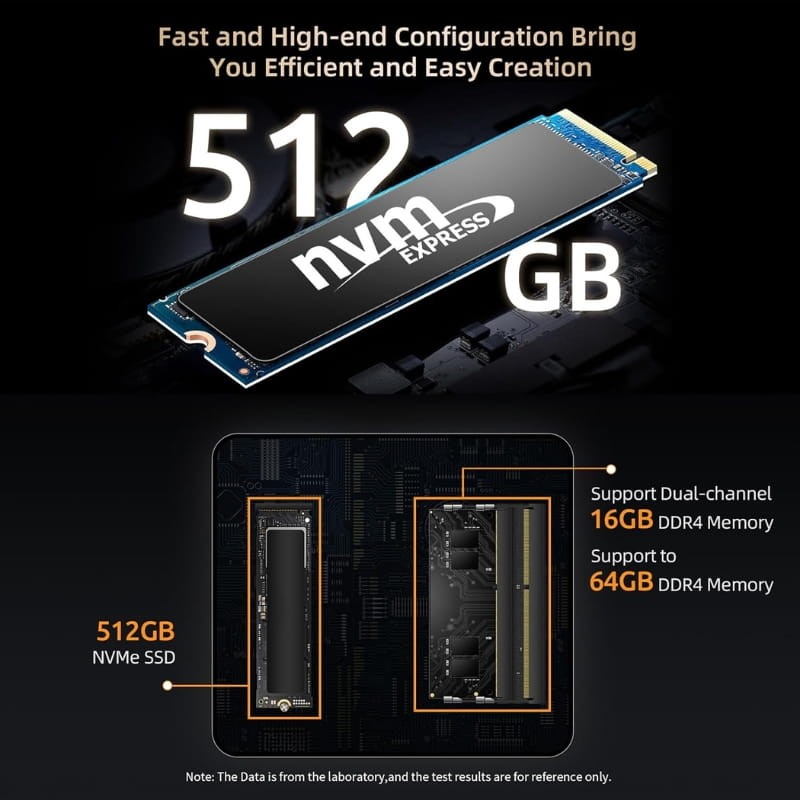 BMAX MaxMini B5 A Pro Noir - Caractéristiques du SSD