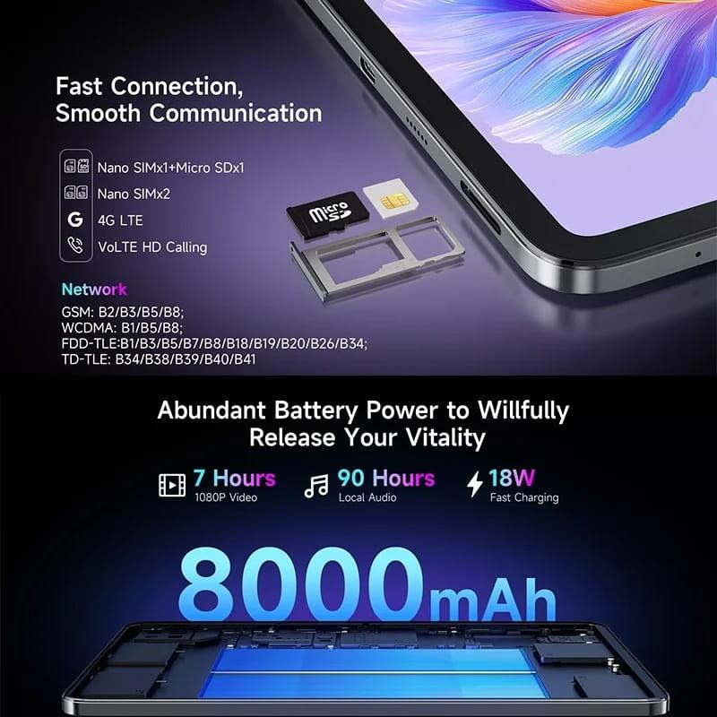 BMAX MaxPad I12 Power 11,4 8GB/256GB WiFi + 4G - conetividade e bateria