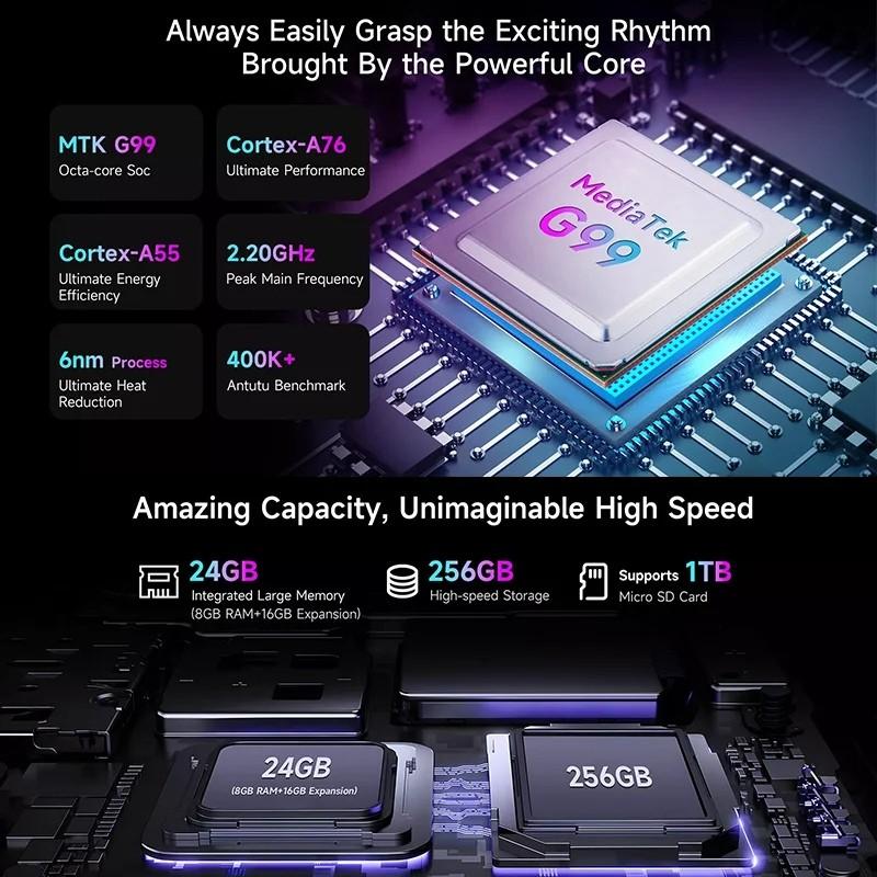 BMAX MaxPad I12 Power 11,4 8GB/256GB WiFi + 4G - capacidade do processador e da memória