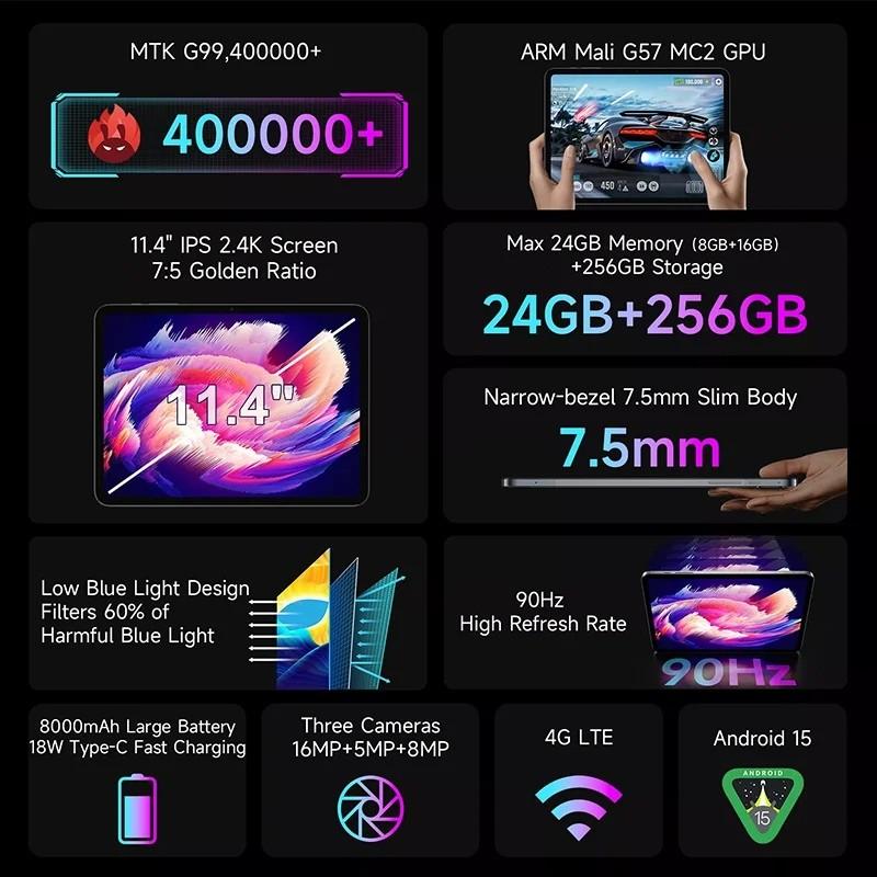 BMAX MaxPad I12 Power 11,4 8GB/256GB WiFi + 4G - funções principais