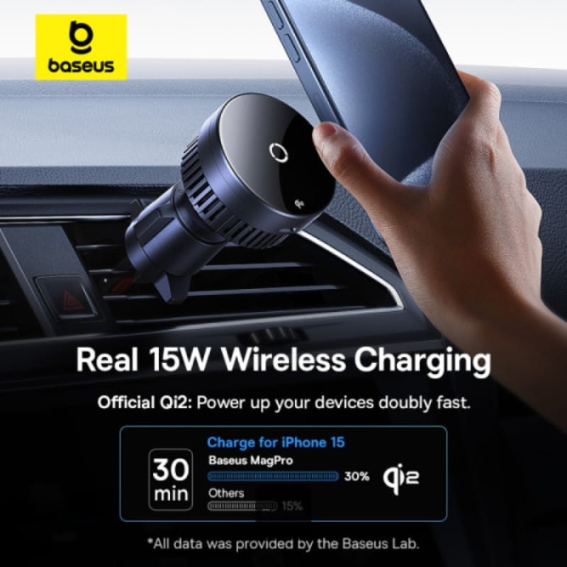 Baseus MagPro Qi2 15W - Chargeur magnétique pour voiture - puissance de charge