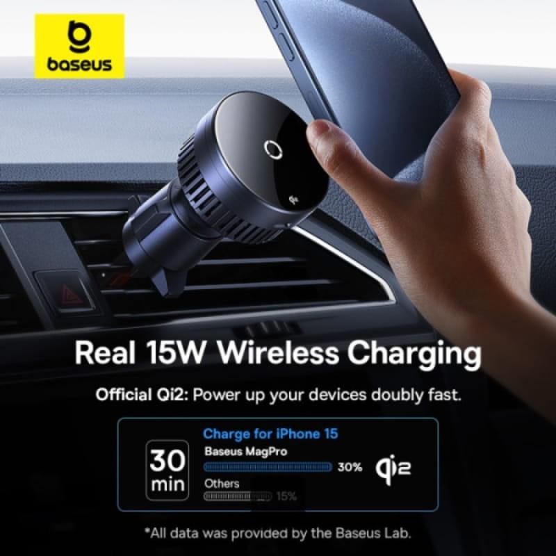 Baseus MagPro Qi2 15W - Chargeur magnétique pour voiture - puissance de charge