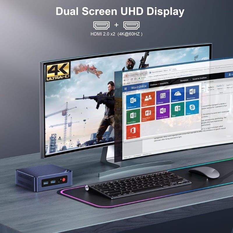 Beelink MINI S13 Pro Intel N150/16Go/500Go SSD Bleu - double sortie vidéo