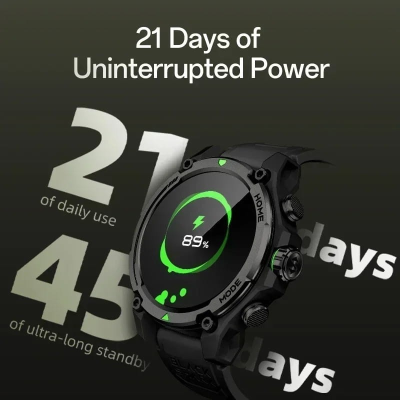 Black Shark GS3 Preto - Relógio Inteligente - duração da bateria