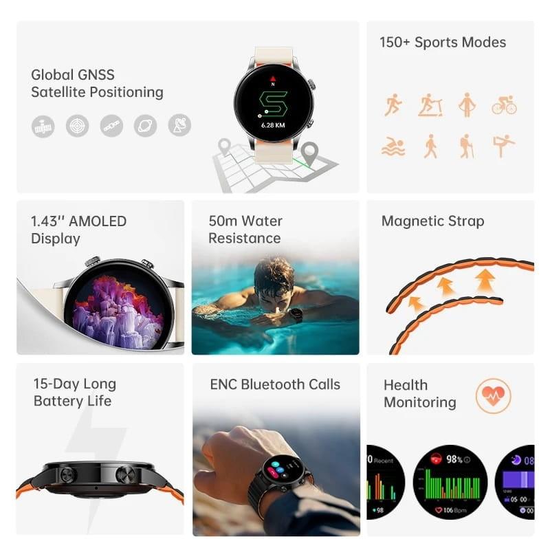 Black Shark S3 Negro - Reloj inteligente - funciones principales