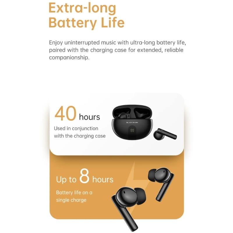 Black Shark T18 ANC - Auriculares Bluetooth - duración de la batería