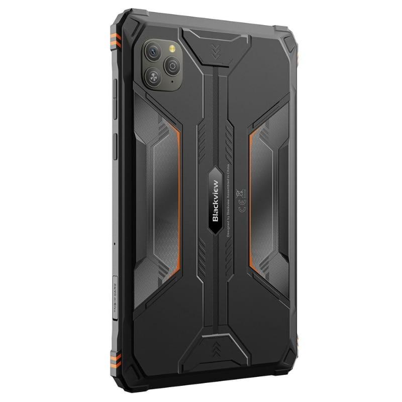 Blackview Active 5 8,68 Laranja Rugged com traseira robusta preta, detalhes laranja, cantos reforçados, módulo de câmera tripla e design antiderrapante