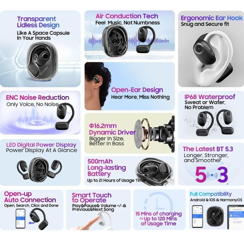 Blackview AirBuds 100 Azul - funções principais