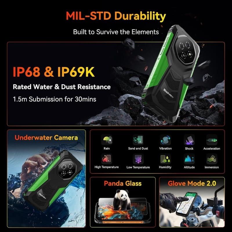 Blackview Fort 1 4GB/128GB Verde Rugged - design robusto