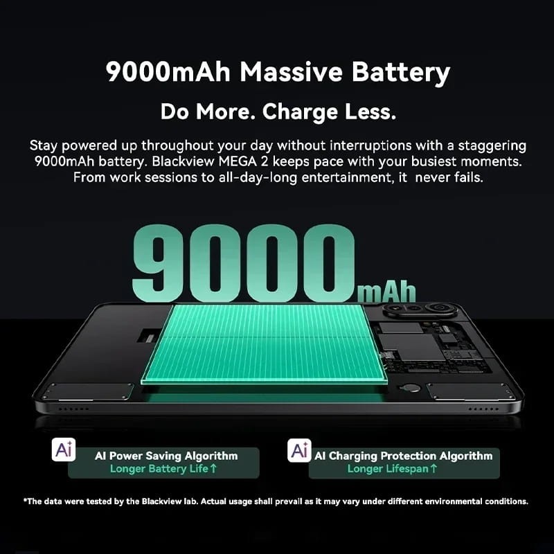 Blackview Mega 2 Set Versão 12 12GB/256GB 4G Azul - bateria