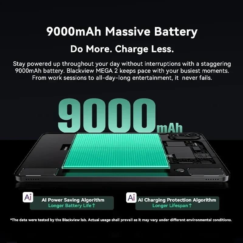 Blackview Mega 2 Set Versão 12 12GB/256GB 4G Azul - bateria