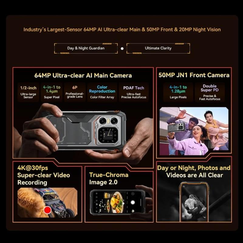 Blackview XPLORE 1 5G 12GB/256GB Preto Robusto - sistema de câmaras