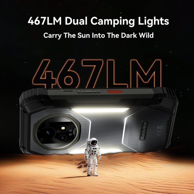 Blackview XPLORE 2 Satellite 5G 12GB/256GB Preto Robusto - lanterna de acampamento