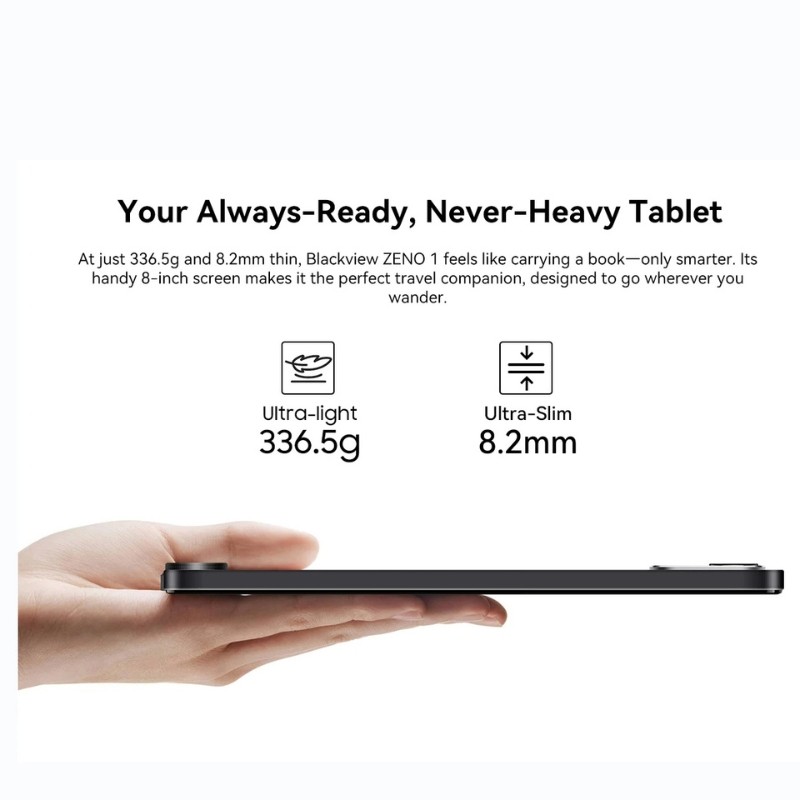 Blackview Zeno 1 6GB/256GB WiFi + 4G Preto - dimensões e peso