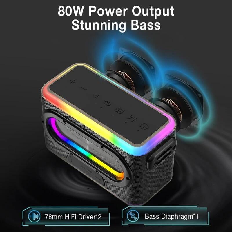 BlitzWolf BW-WA6 RGB 80W Negro - Altavoz Bluetooth - potencia de salida