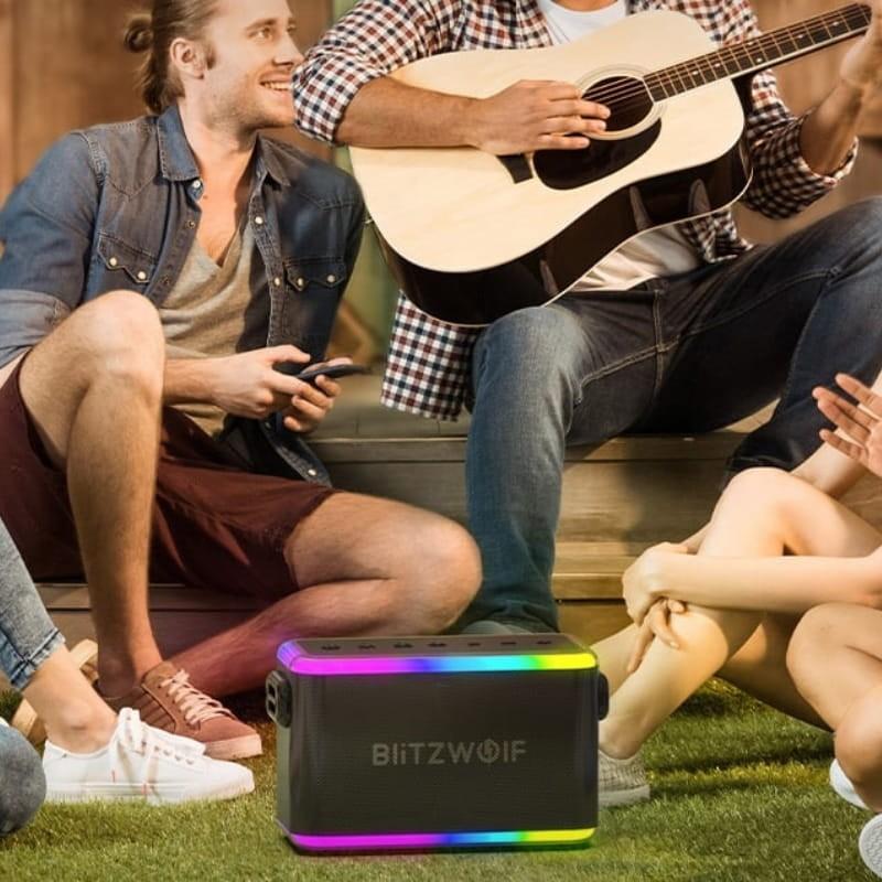 BlitzWolf BW-WA6 RGB 80W Negro - Altavoz Bluetooth - uso al aire libre