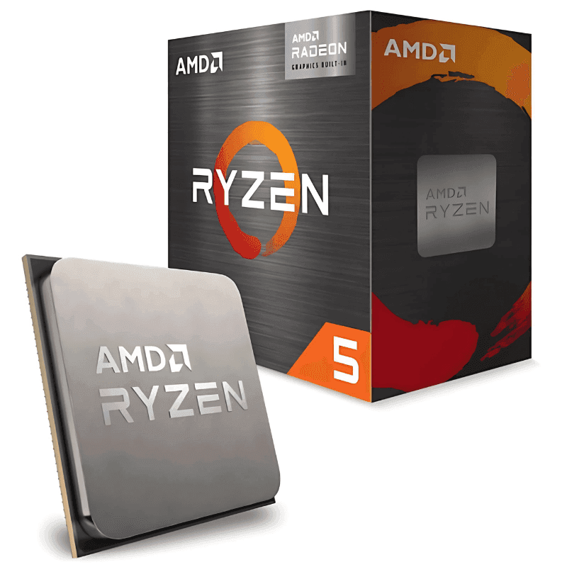 Procesador AMD Ryzen 5 5600GT 3.6 GHz junto a su caja