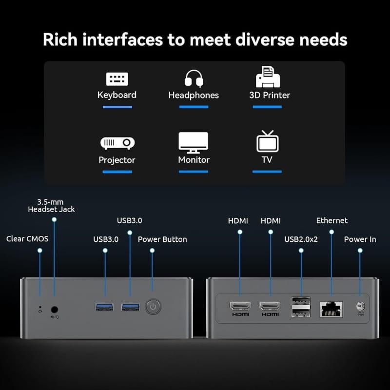 Bmax MaxMini B4 Intel N95 12GB/512GB/W11 Pro - interfaz