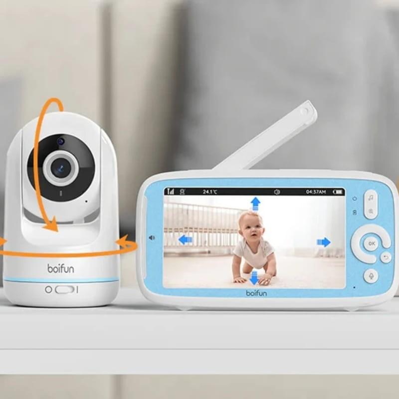 Boifun VB805 720p 5'' Bidireccional Blanco - Vigilabebés - rotación de la cámara