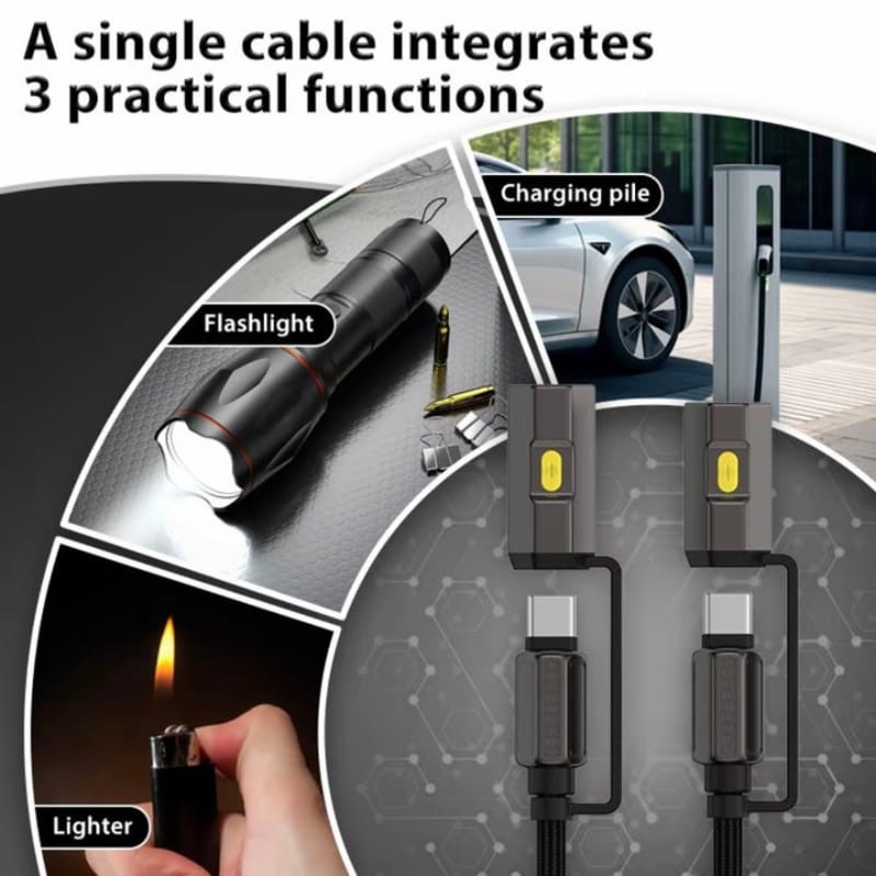 Cable Ultra-Resistente Carga Rápida 3 en 1 240W USB-C - modos de uso