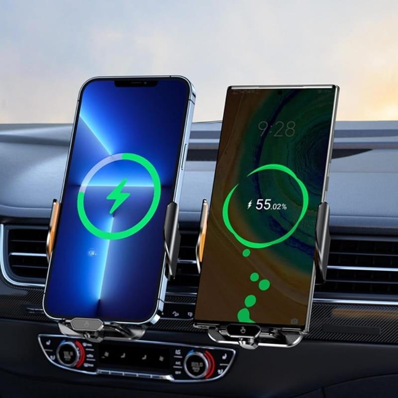 Chargeur sans fil pour voiture C11 noir transparent - charge rapide