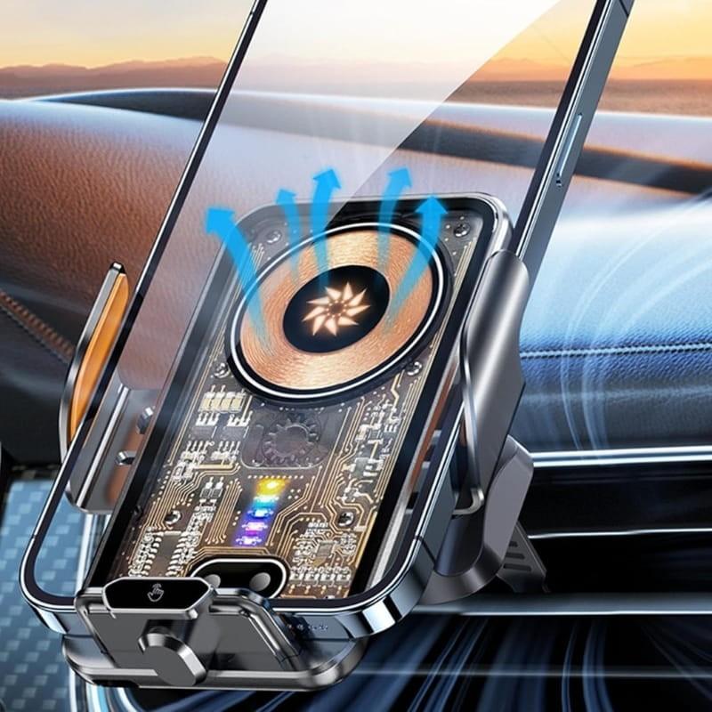Chargeur sans fil pour voiture C11 Noir Transparent - dissipation de la chaleur