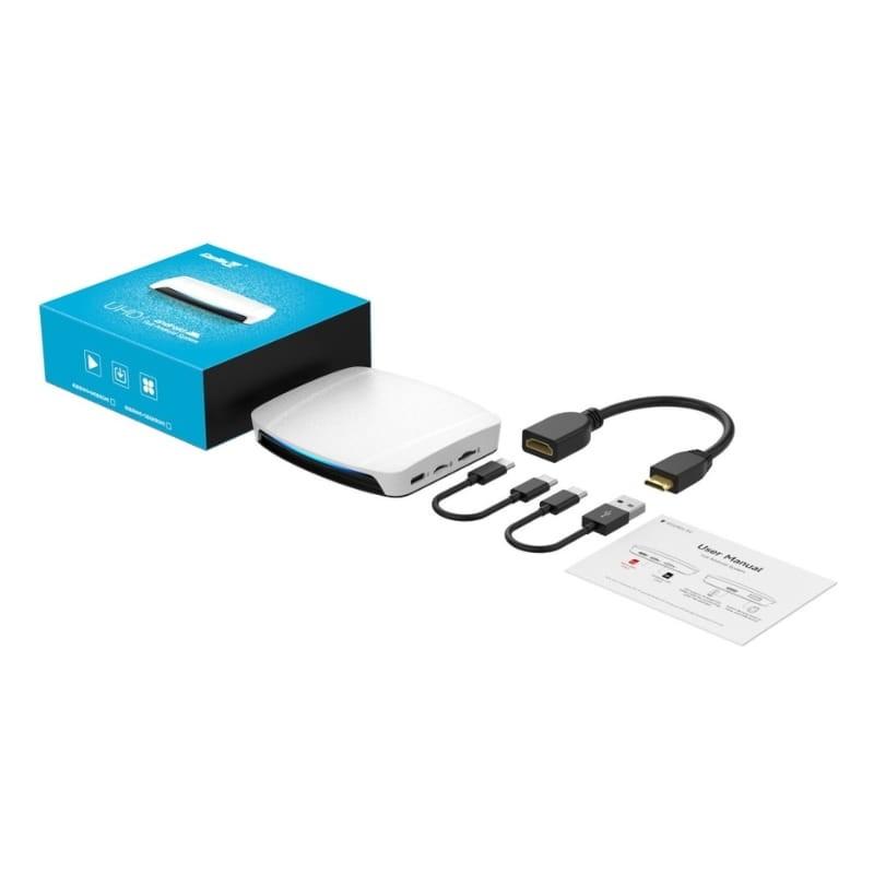 Carlinkit CPC200-TBOX UHD USB 8GB/128GB Blanco - Internet AI Box compatible con CarPlay/Android Auto - contenido de la caja