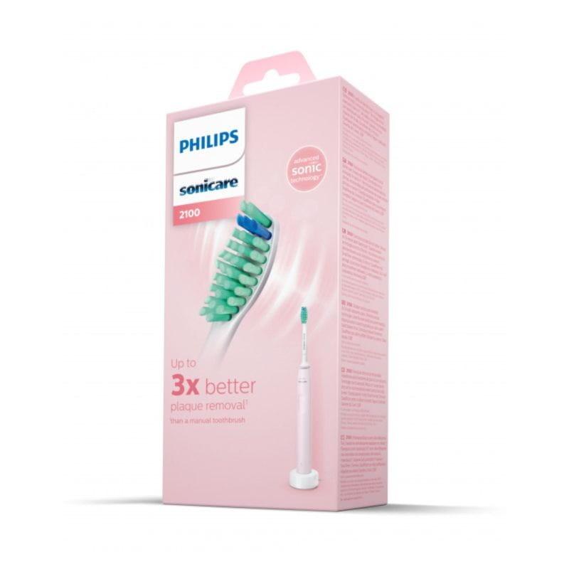 Détail de l'emballage de la Brosse à Dents Électrique Philips 2100 Series HX3651/11 Rose