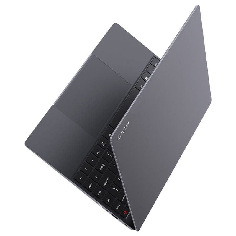 Portátil Chuwi CoreBook X gris 14 pulgadas, cuerpo delgado metálico, bisagra amplia, teclado negro con tecla Enter destacada y gran trackpad centrado