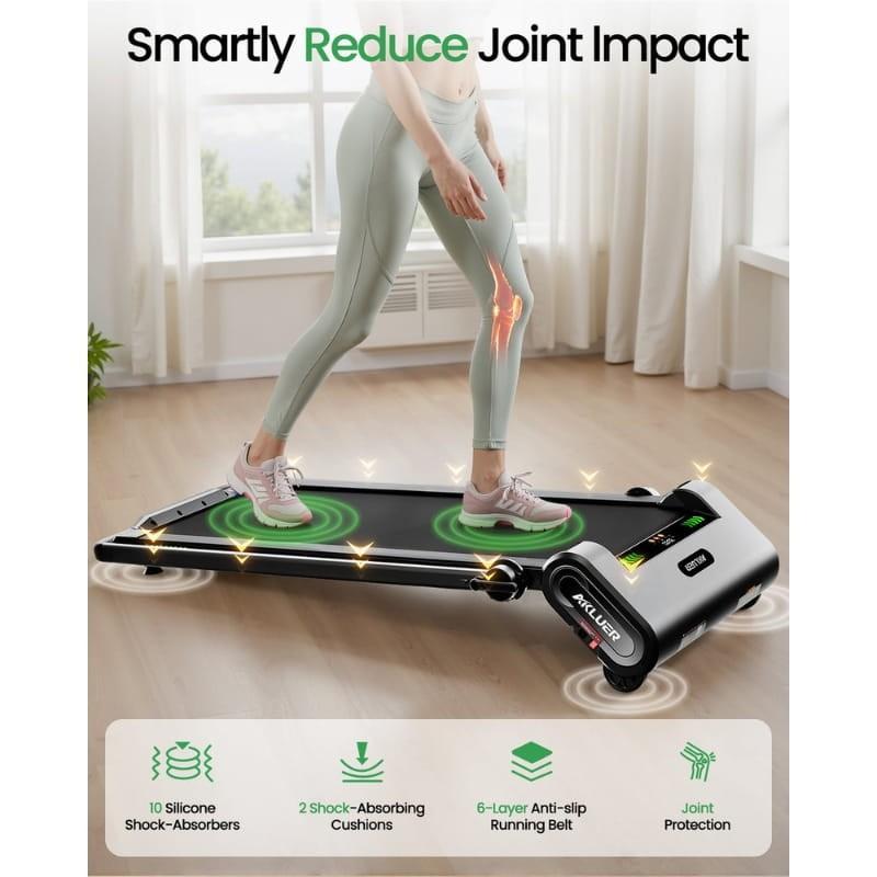 Cinta de Correr Akluer H1-B plegable con inclinación automática 13%, 1-12 km/h, amortiguación de 10+2 puntos, banda antideslizante de 6 capas y pantalla LED