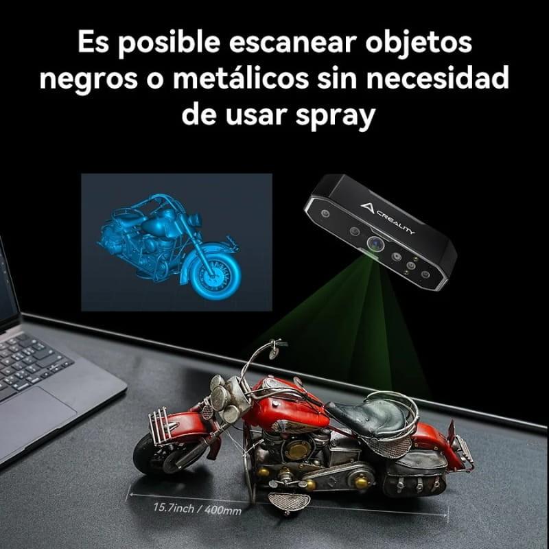 Escáner 3D Creality CR-Scan Otter - escaneo de objetos negros