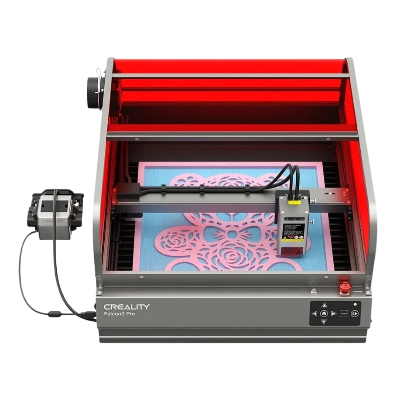 Grabador Láser Creality Falcon2 Pro 22W Máquina de Corte y Grabado con cámara integrada, soporte de aire, cubierta visible, control de fuego flujo de aire lente, 400 x 415 mm