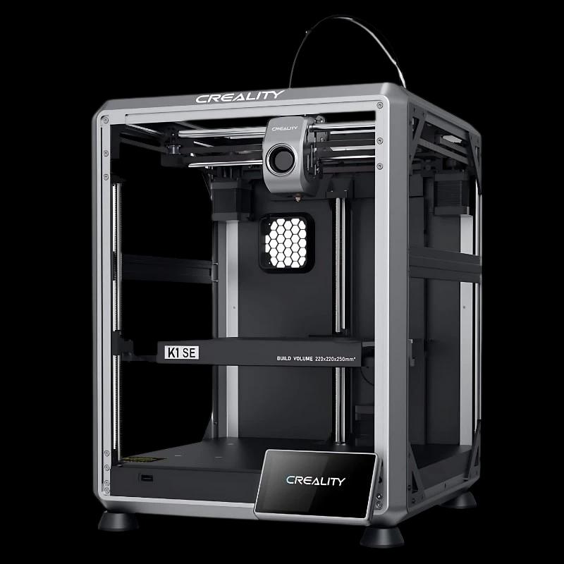 Creality K1 SE - Alta velocidade 600mm/s, Tamanho de impressão 220x220x250mm, Arrefecimento rápido Preto - Impressora 3D FDM