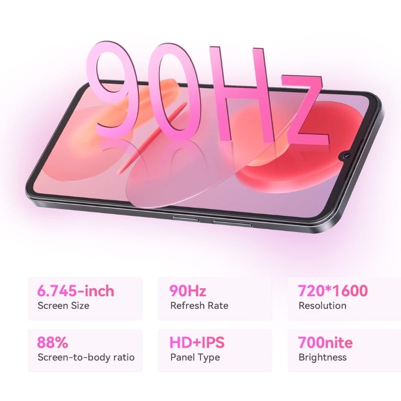 Cubot A30 6GB/128GB Rosa - Telemóvel - caraterísticas de visualização