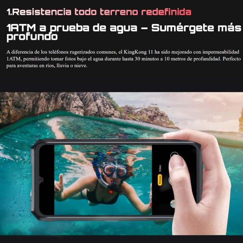 Cubot Kingkong 11 5G 16GB/256GB Negro Rugged - resistencia al agua