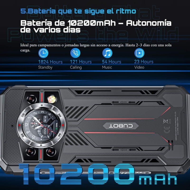 Cubot Kingkong 11 5G 16GB/256GB Negro Rugged - capacidad de la batería