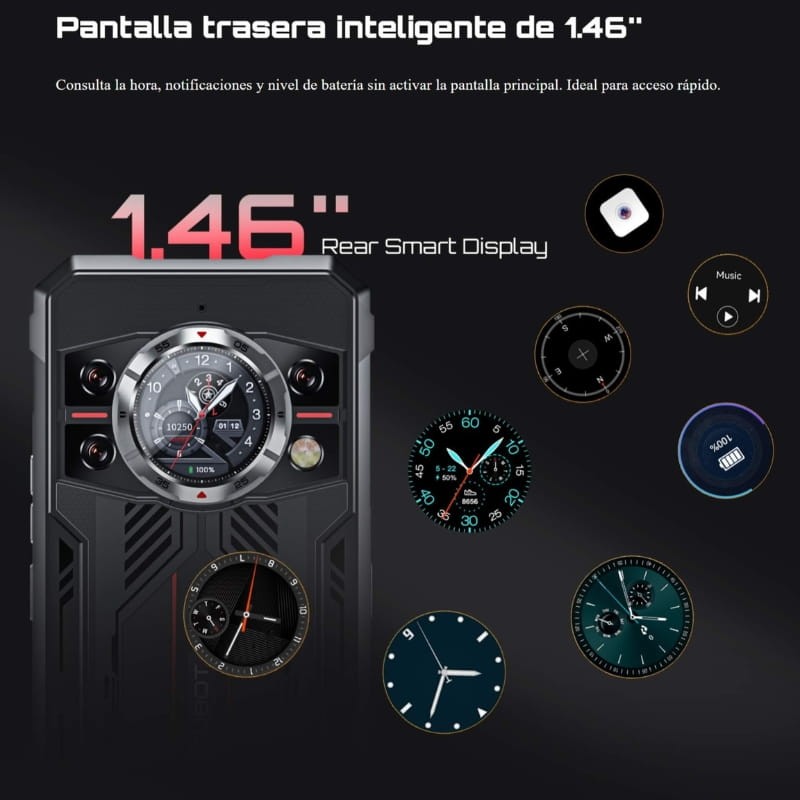 Cubot Kingkong 11 5G 16GB/256GB Negro Rugged - pantalla trasera