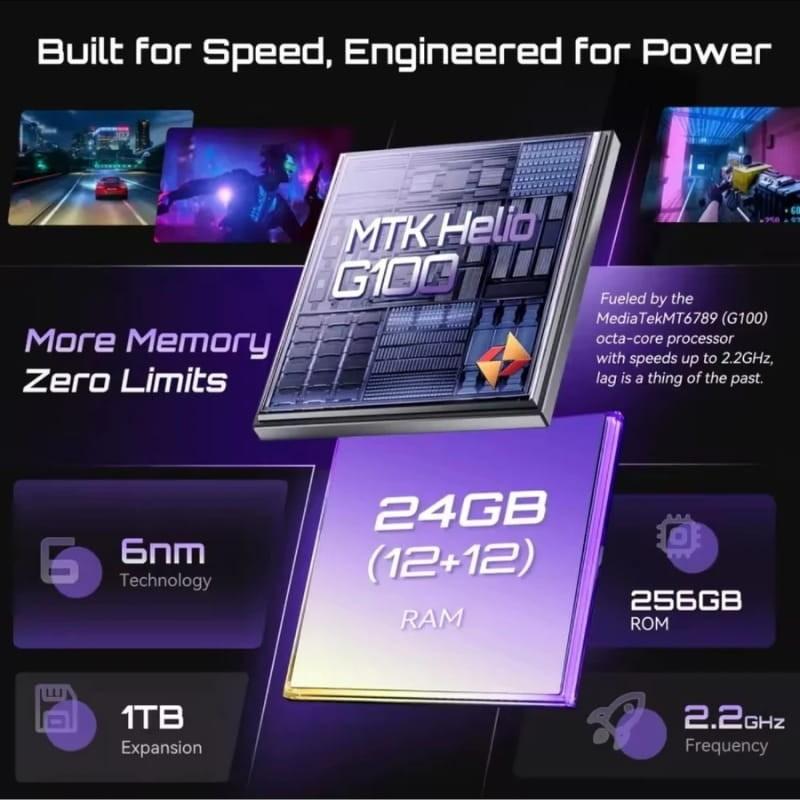 Cubot P90 12GB/256GB Preto - processador e memória