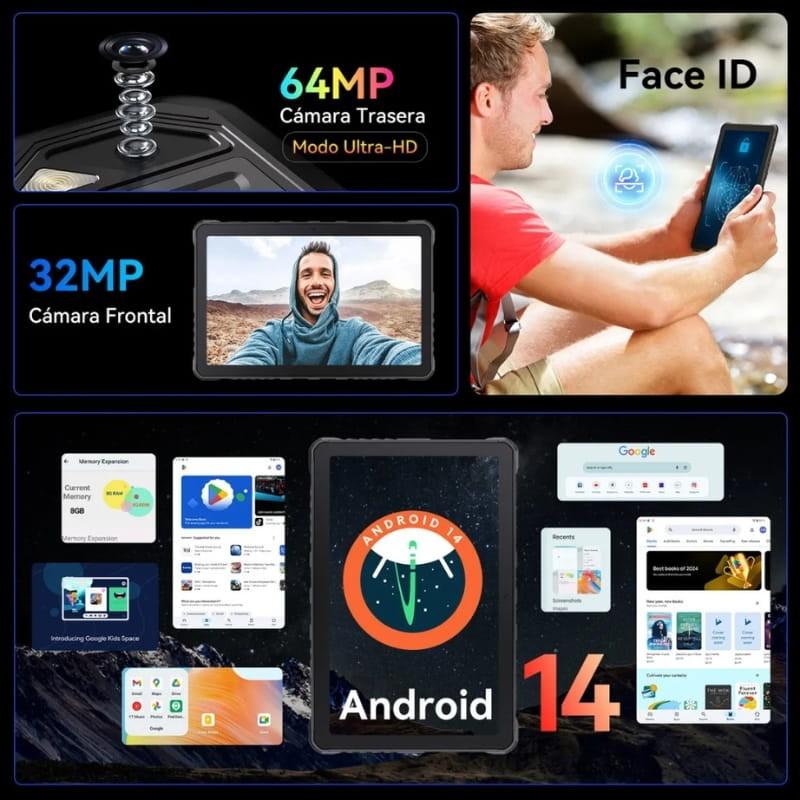 Cubot Tab KingKong 2 8GB/256GB 4G Rugged - cámara y sistema operativo